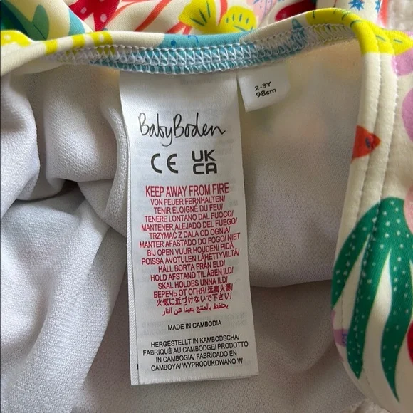 Mini Boden Colorful Sea Life 2-3T Swimsuit - Picture 3 of 5